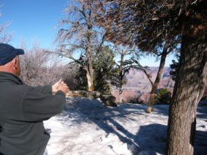 Howie says "Be careful guys.. the ice are slippery..don't get too close to that edge.."